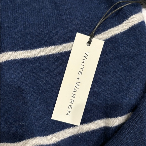 WHITE + WARREN NWT Women Cashmere Admiral Sweater L Large - Picture 5 of 8